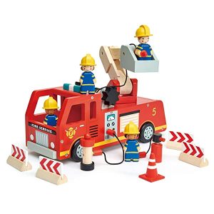 Tender Leaf Toys TL8367-CAMION dei Pompieri in Legno